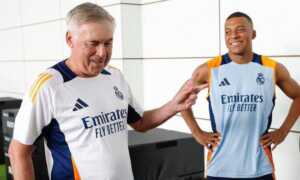 Mbappé se divierte en su primer día en la Ciudad Real Madrid