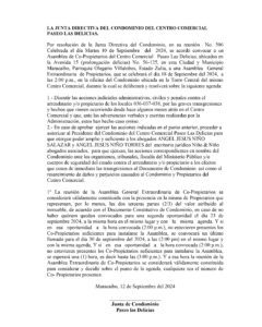 Asamble de Co-propietarios Centro Comercial Paseo las Delicias , No. 506