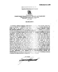 Boleta de Notificación Expediente Nro 12.606