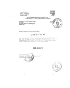 Registro mercantil 485-24521 Farmacia Farma Servicio Maracaibo, C.A