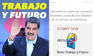 Inicia el pago del Bono Trabajo y Futuro por el Sistema Patria