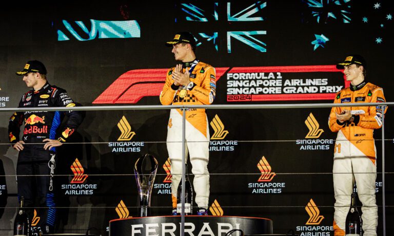 Norris gana el GP de Singapur y recorta distancia con Verstappen