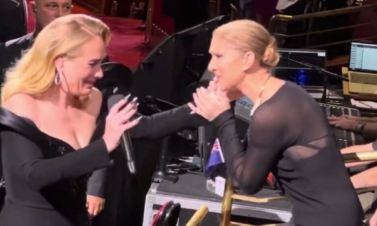 Adele y Céline Dion se abrazan y rompen a llorar en un concierto en Las Vegas