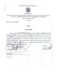 Edicto Asunto: VP31-J-2023-000286