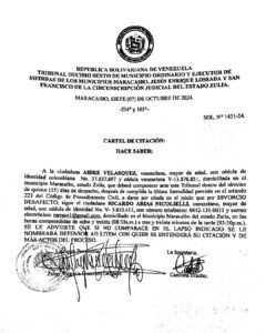 Cartel de Citación  Solicitud Nro 1431-24