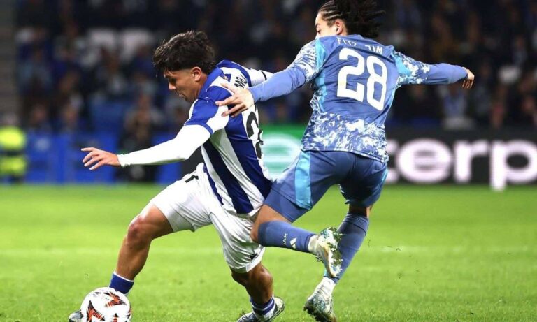 Aramburu participa en el triunfo de la Real Sociedad en la Europa League