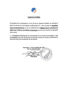 Asamblea General Extraordinaria Club Náutico de Maracaibo