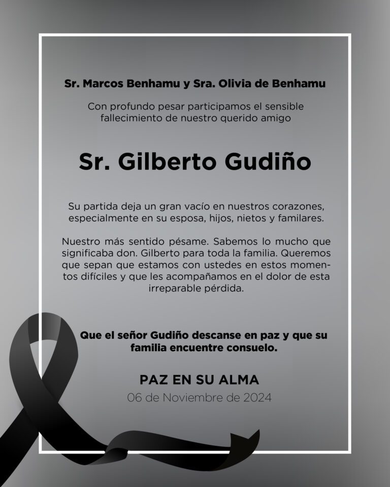 Nota de Condolencia Sr. Gilberto Gudiño Herrera