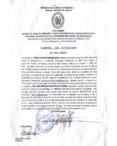 Cartel de Citación Solicitud Nro. S-100-24-01
