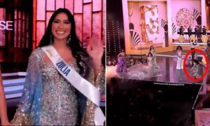 Miss Zulia sufre aparatosa caída tras desfilar traje de gala en el Miss Universe Venezuela