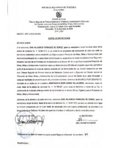 Cartel de Citación Asunto VP31-J-2024-003663