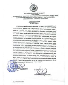 Cartel de Citación Expediente Nro TM13-M-217-2024