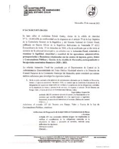 Cartel Contraloría Municipal de Maracaibo del Estado Zulia Nro O-CM-DCP-DPI-206-2024