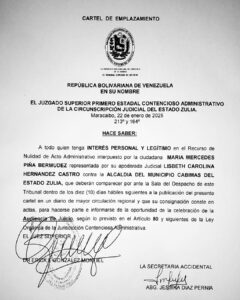 Cartel de Emplazamiento Audiencia de Juicio