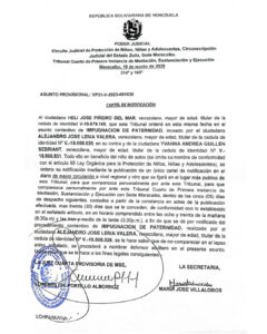 Cartel de Notificación Asunto Provisional VP31-J-2023-001636