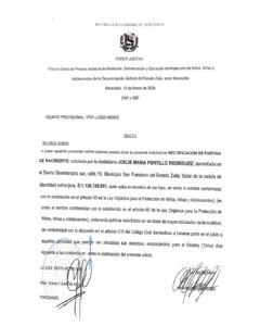 Edicto Asunto Provisional VP31-J-2025-000903