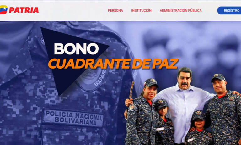Comienza el pago del bono Cuadrantes de Paz de abril por Patria