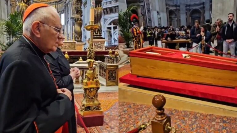 Cardenal Baltazar Porras se despide del Papa en la basílica de San Pedro