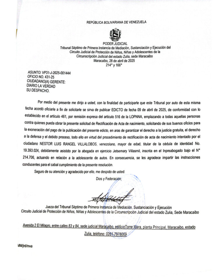 Edicto Asunto VP31-J-2025-001444