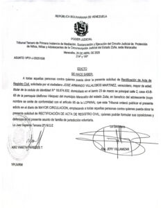 Edicto Asunto VP31-J-20251538
