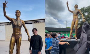 Adolescente crea monumento de casi 3 metros en honor a Yulimar Rojas