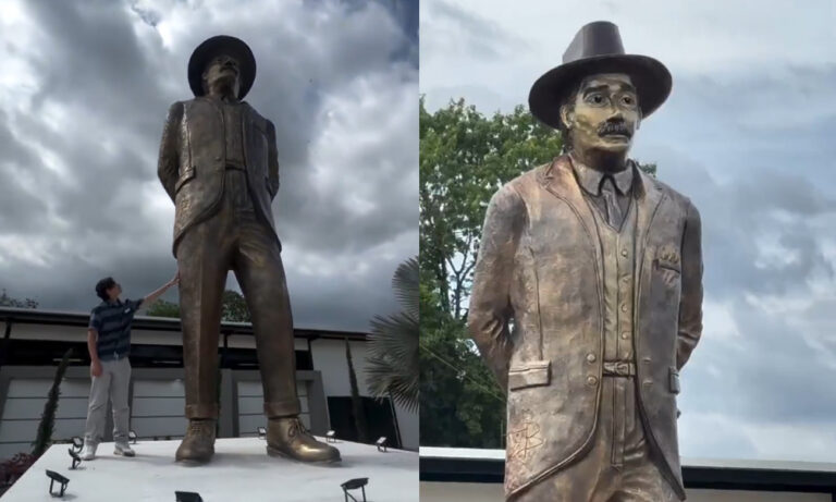 Adolescente devela escultura “más grande del mundo” de José Gregorio Hernández