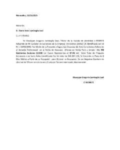 Notificación Venta de Acciones Giuseppe Lamboglia
