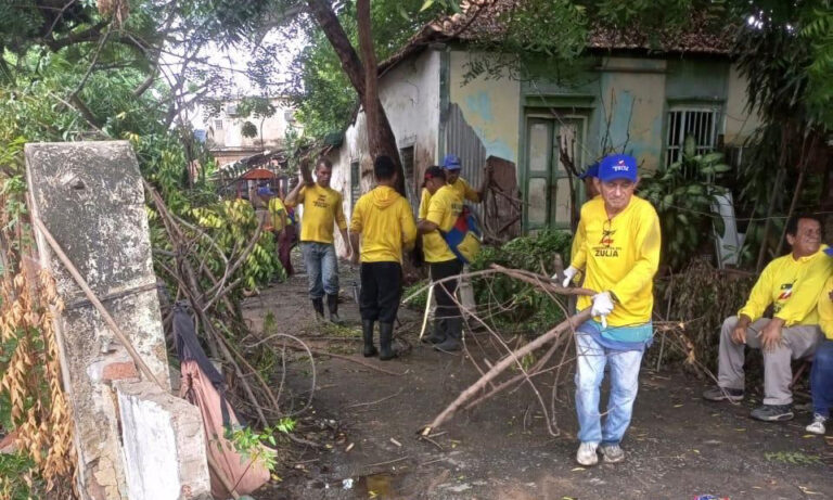 Gobernación atiende caída de árboles por lluvias en Bolívar y Santa Lucía