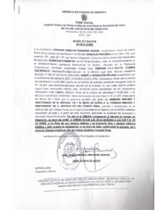 Boleta de Citación Admisión de Acusación Privada