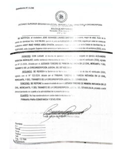 Boleta de Notificación Expediente Nro 13.766