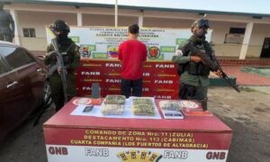 Capturan a sujeto con 5 kilos de cocaína y 1.400 litros de combustible