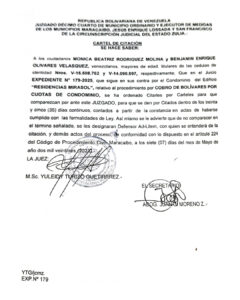Cartel de Citación Expediente Nro 179-2025