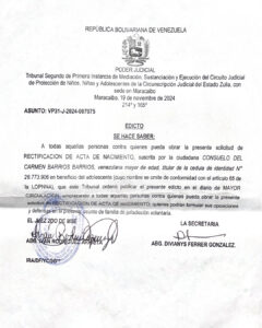 Edicto Asunto VP31-J-2024-007075