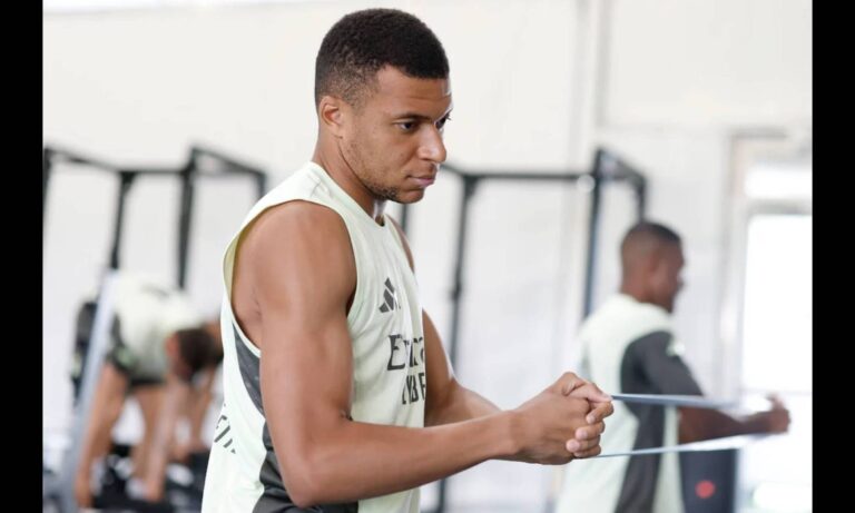Mbappé trabaja en el gimnasio y el Madrid prepara el partido contra Salzburgo