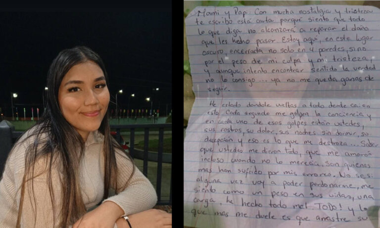 Envía carta a sus padres tras ser sentenciada en Maturín: “Sigan adelante, ya yo estoy perdida”