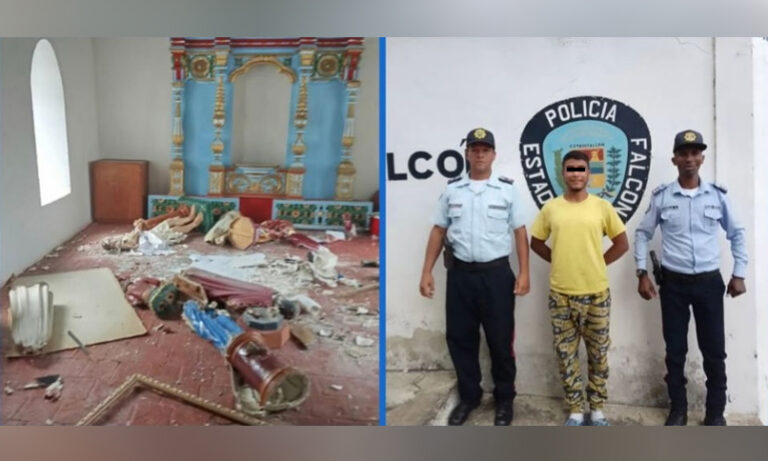 Imputan a sujeto que causó destrozos en tres capillas de Falcón