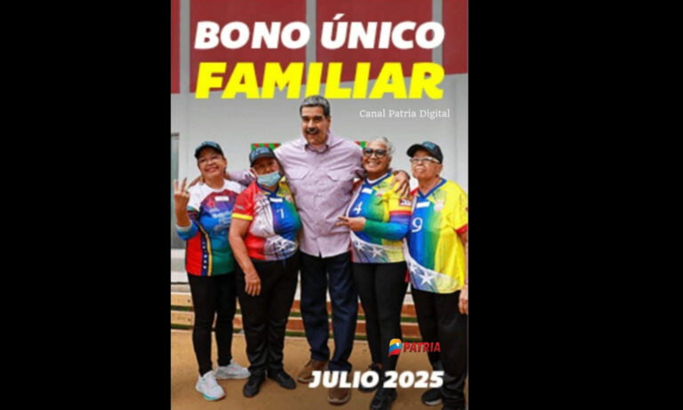 Inicia la entrega del Bono Único Familiar de julio por Patria