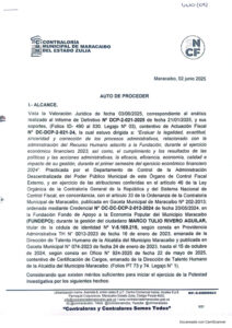 Cartel Auto de Proceder Contraloría Municipal de Maracaibo Expediente Nro DPI-004-2025