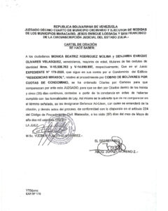 Cartel de Citación Expediente Nro 179