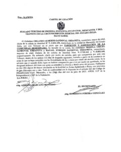 Cartel de Citación Expediente Nro 50.078/MA