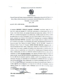Cartel de Notificación Asunto VP31-J-2025-001984