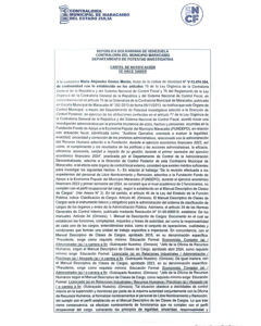 Cartel de Notificación Contraloría Municipal de Maracaibo del Estado Zulia Expediente DPI-004-2025