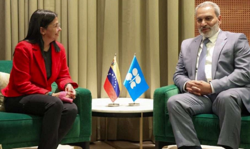 Delcy Rodríguez llega a Viena para participar en seminario de la Opep