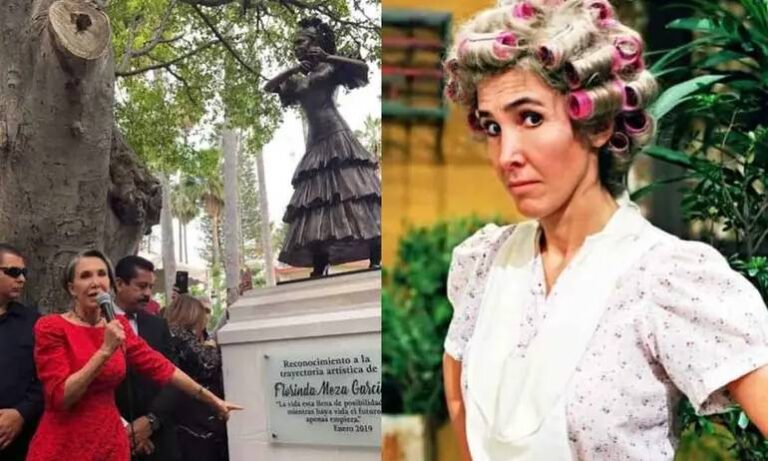 Piden retirar una estatua de Florinda Meza en su pueblo natal
