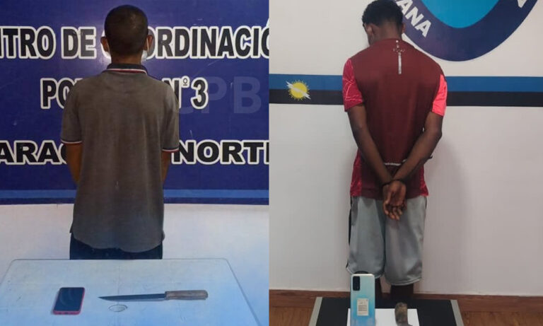 Detienen a tres personas por robo de celulares con arma blanca en Maracaibo