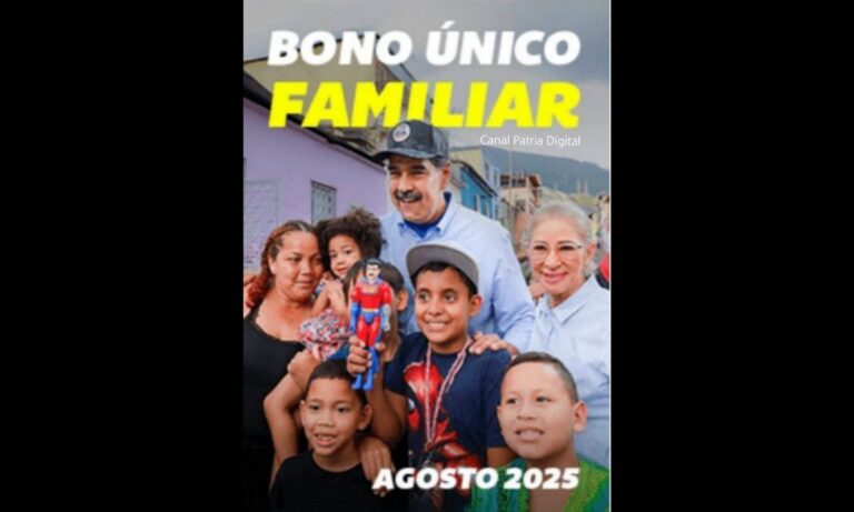 Pagan el Bono Único Familiar de agosto por Patria