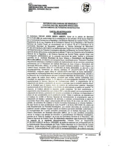 Cartel de Notificación Contraloría Municipal de Maracaibo del Estado Zulia Expediente DPI-005-2025