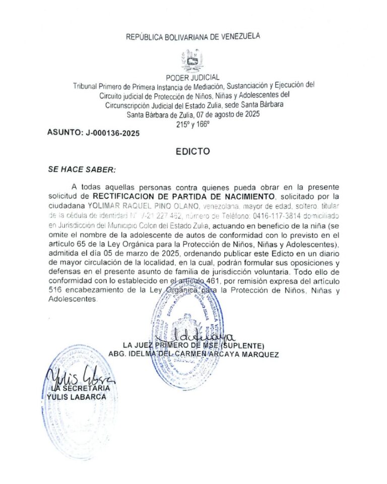 Edicto Asunto J-000136-2025