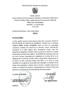 Edicto Asunto Provisional VP31-J-2024-004916
