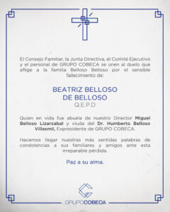 Obituario Beatriz Belloso de Belloso